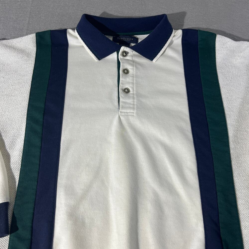 Vintage Van Heusen Colorblock Rugby Polo Sweatshirt L - Picture 14 of 14